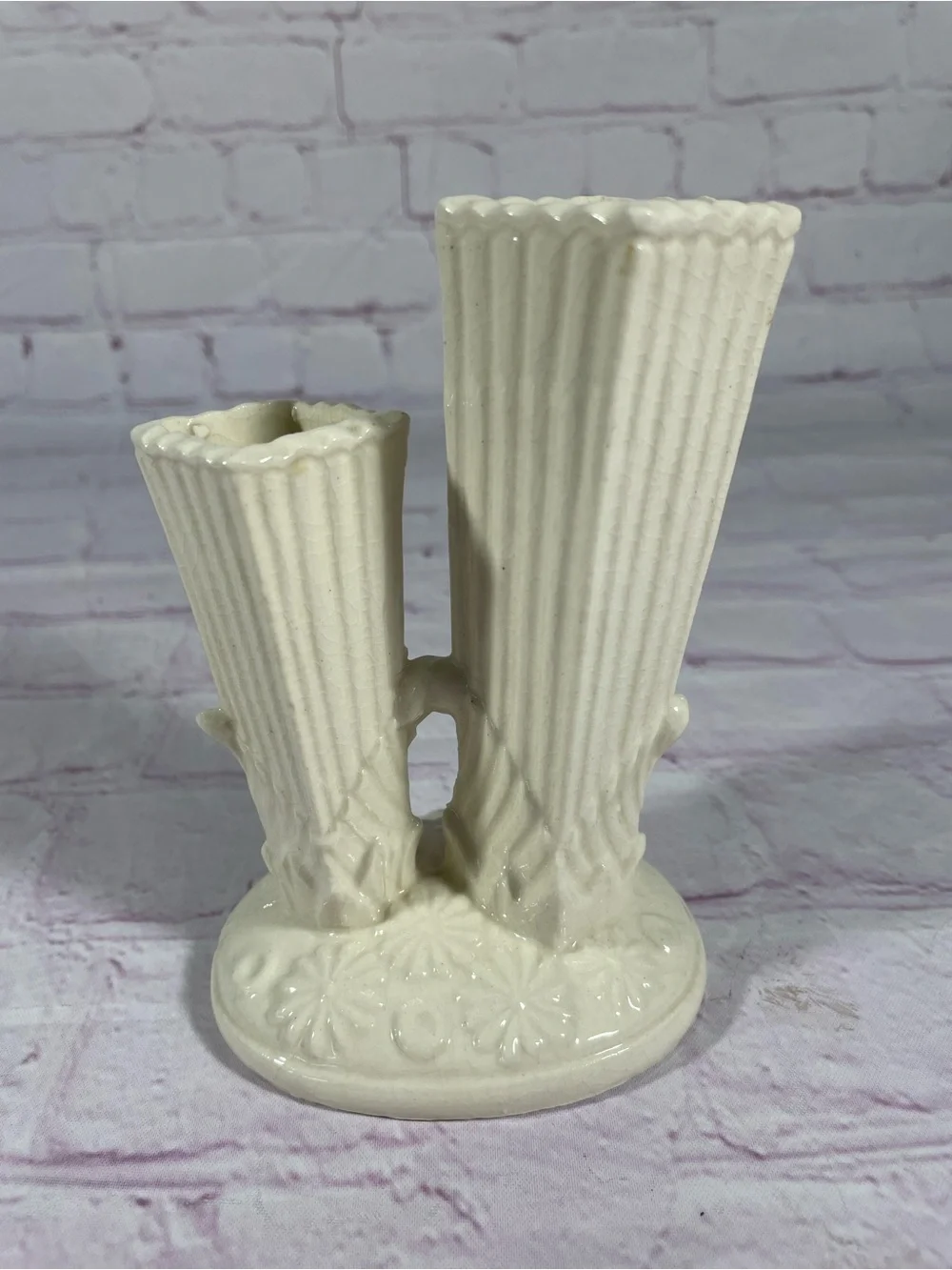 Vintage Double Gladiola Ceramic Flower Vase Made in Japan